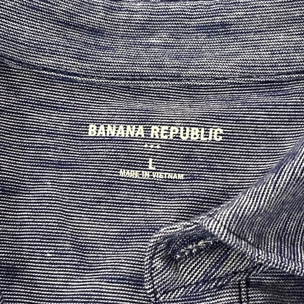Banana Republic Men's Heathered Polo Shirt large blue